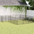 Hondenkennel 16 panelen 403x400x100 cm staal zwart