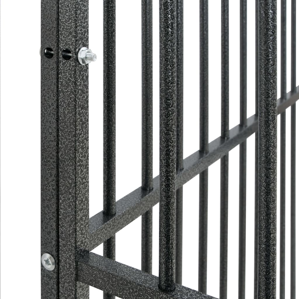 Hondenkennel 20 Panelen Gepoedercoat Staal Zwart