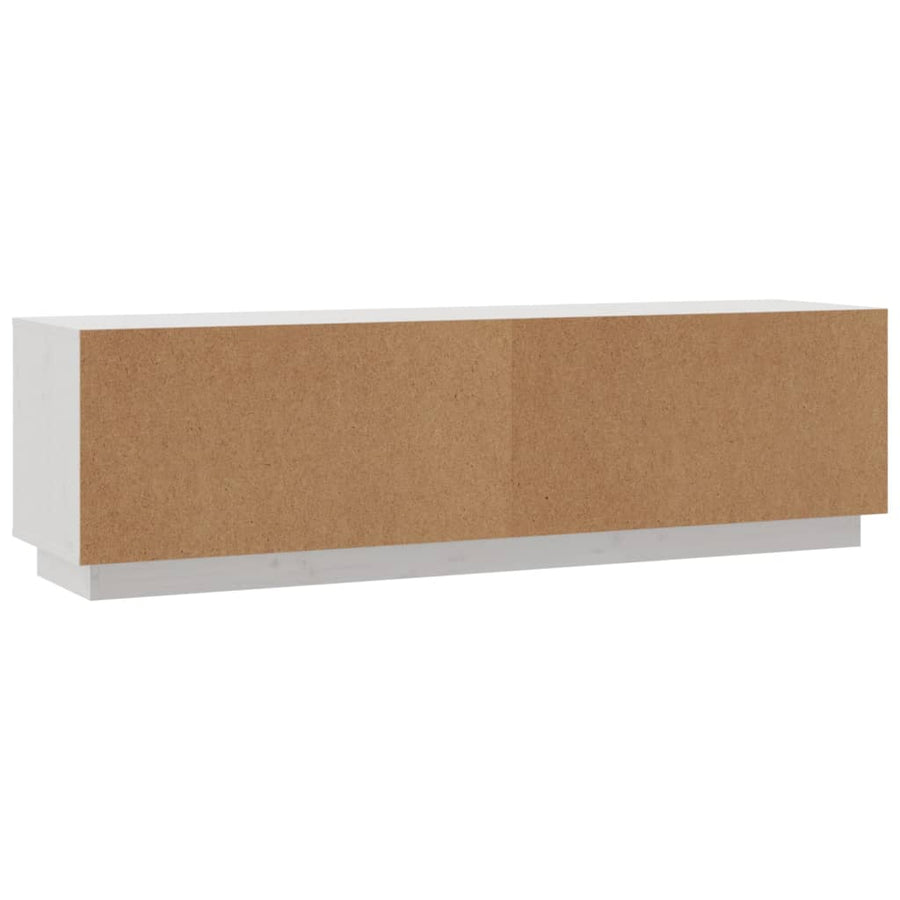 Tv-meubel 140x35x40 cm massief grenenhout wit Wit