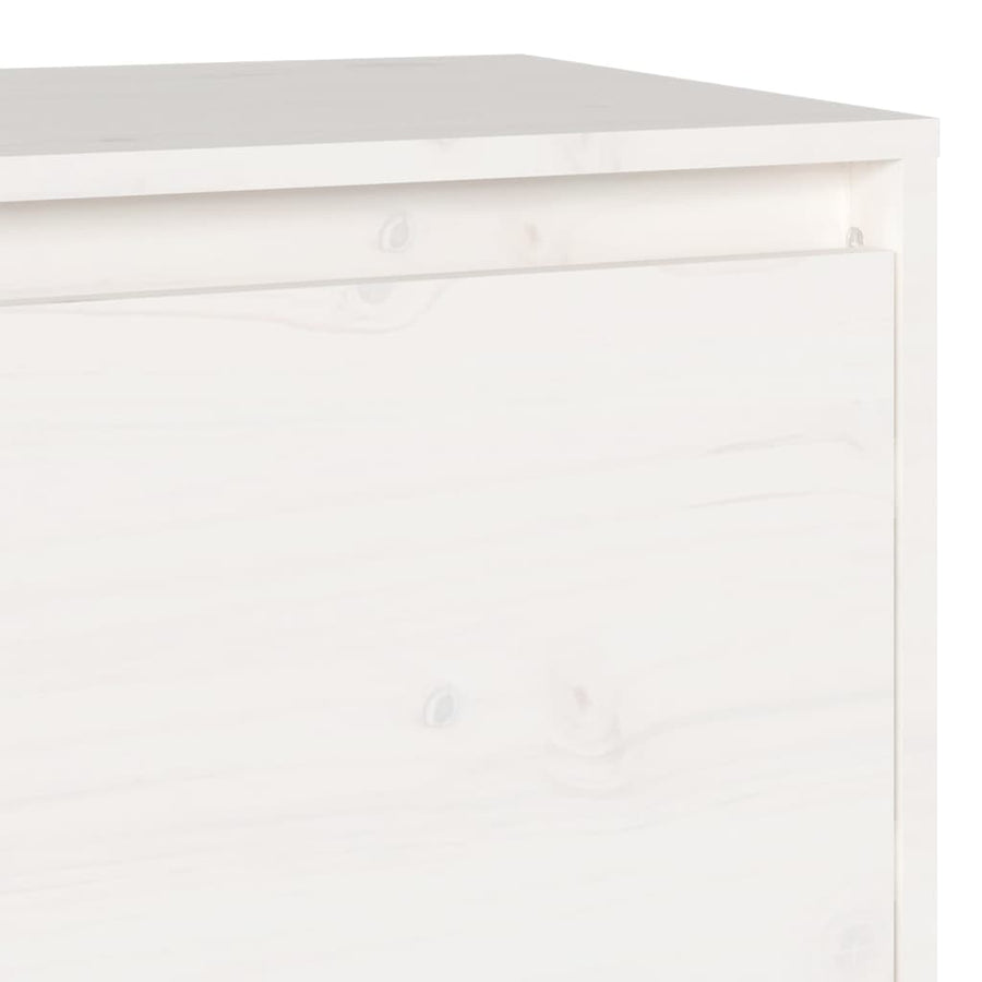 Tv-meubel 140x35x40 cm massief grenenhout wit Wit