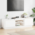 TV cabinet 140x35x40 cm solid pine wood white