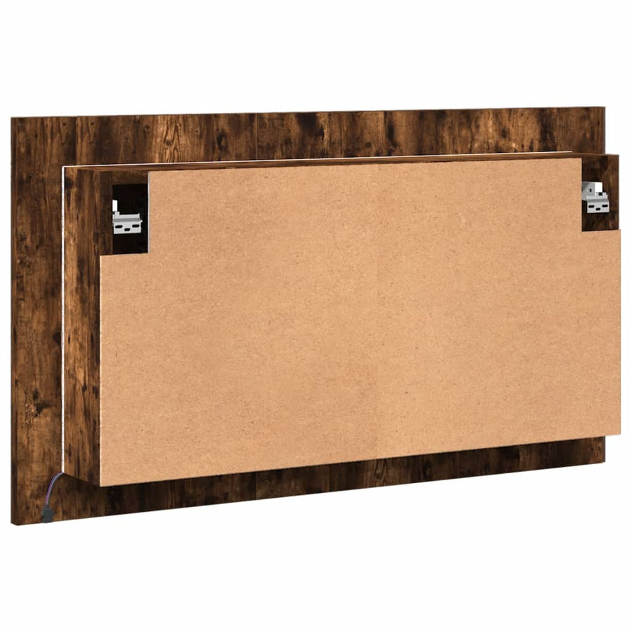 Badkamerkast Met Spiegel Led 80X2X45 Acryl Kleur Gerookt eiken