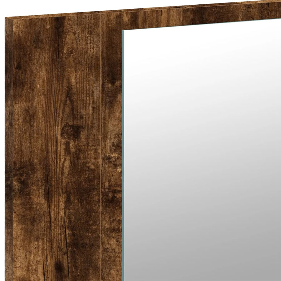 Badkamerkast Met Spiegel Led 80X2X45 Acryl Kleur Gerookt eiken