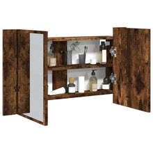 Badkamerkast Met Spiegel Led 80X2X45 Acryl Kleur Gerookt eiken