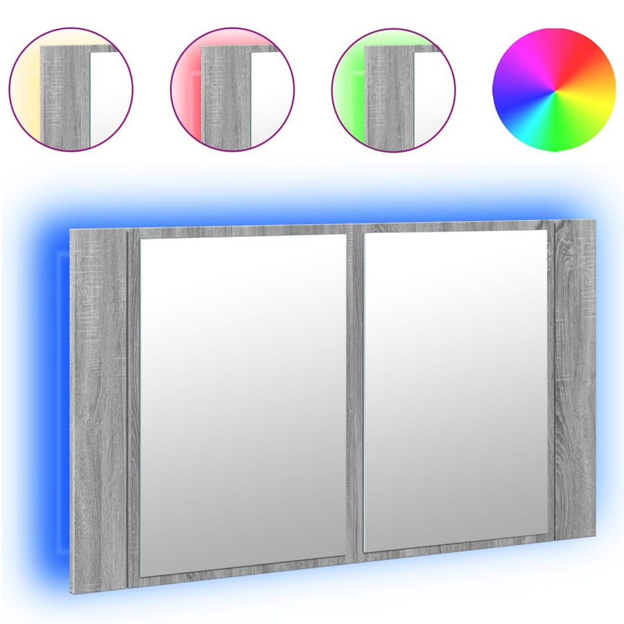 Badkamerkast Met Spiegel En Led 80X2X45 Cm Acryl