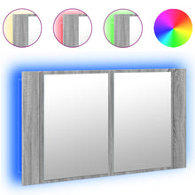 Badkamerkast Met Spiegel En Led 80X2X45 Cm Acryl Grijs sonoma