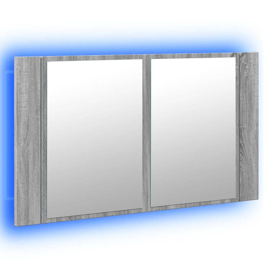 Badkamerkast Met Spiegel En Led 80X2X45 Cm Acryl
