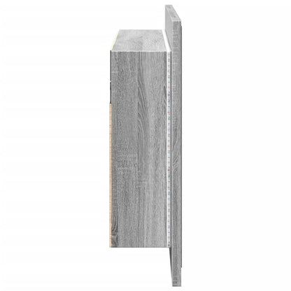 Badkamerkast Met Spiegel En Led 80X2X45 Cm Acryl Grijs sonoma