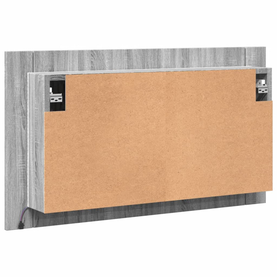 Badkamerkast Met Spiegel En Led 80X2X45 Cm Acryl Grijs sonoma