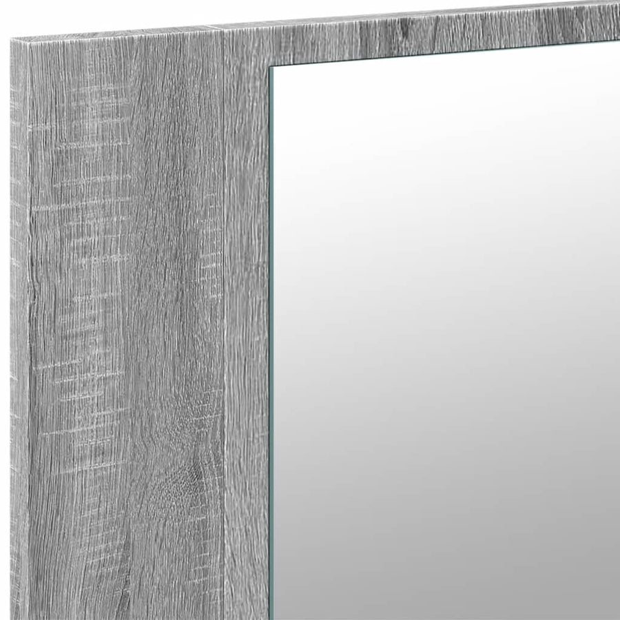 Badkamerkast Met Spiegel En Led 80X2X45 Cm Acryl Grijs sonoma