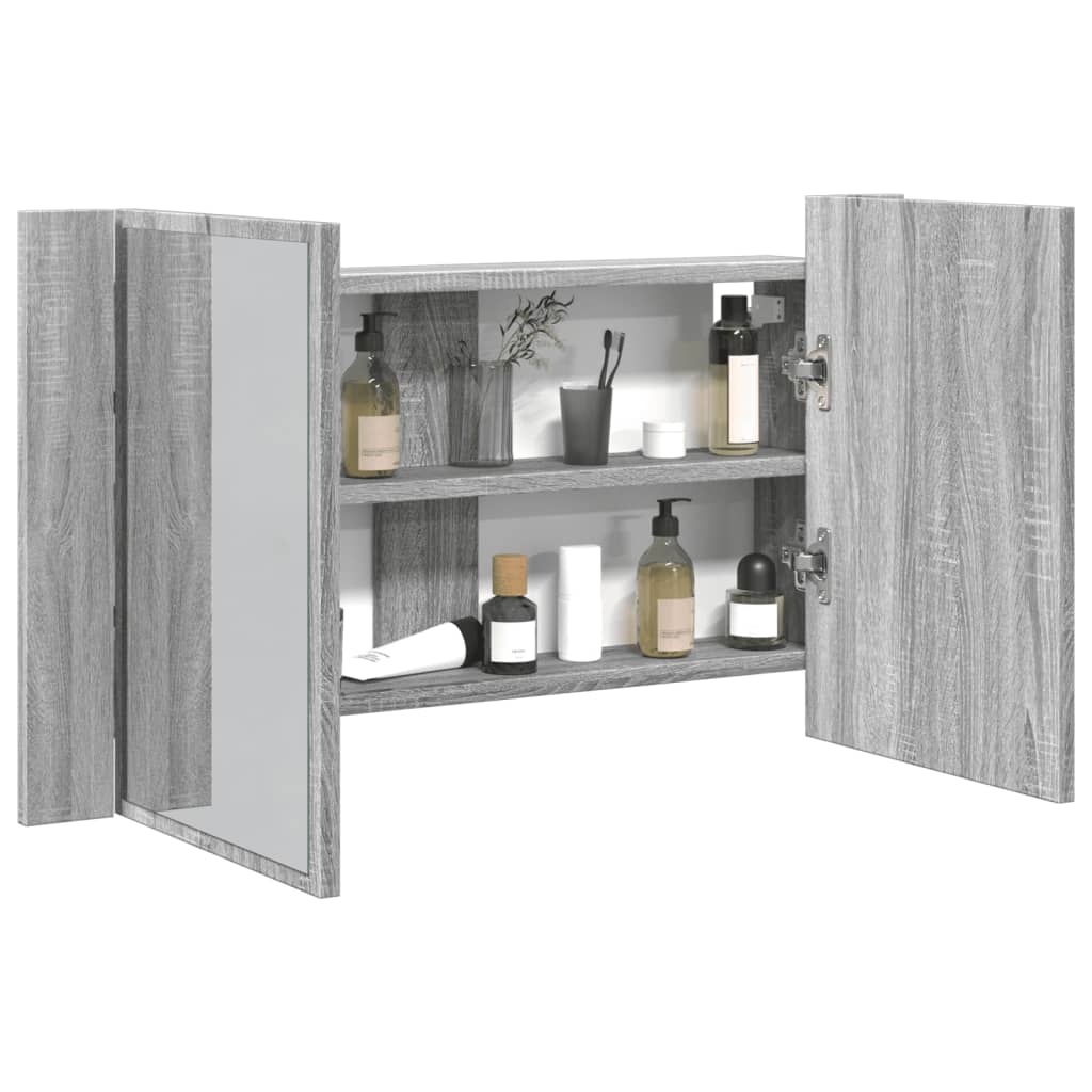 Badkamerkast Met Spiegel En Led 80X2X45 Cm Acryl