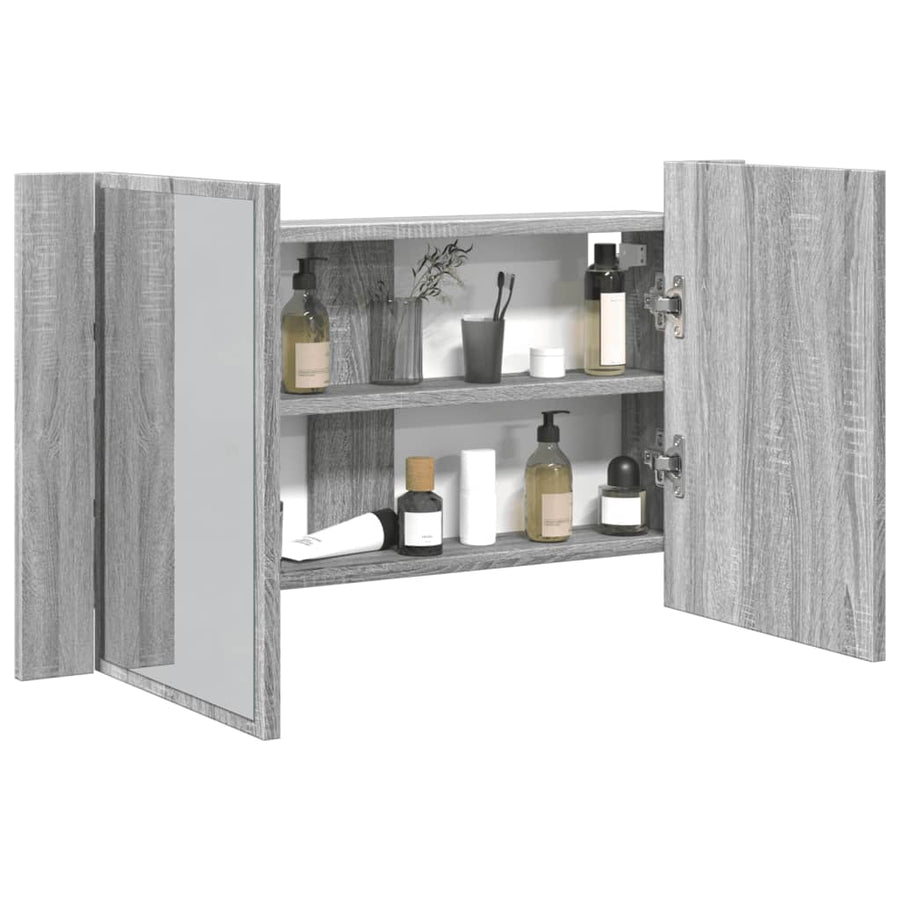 Badkamerkast Met Spiegel En Led 80X2X45 Cm Acryl