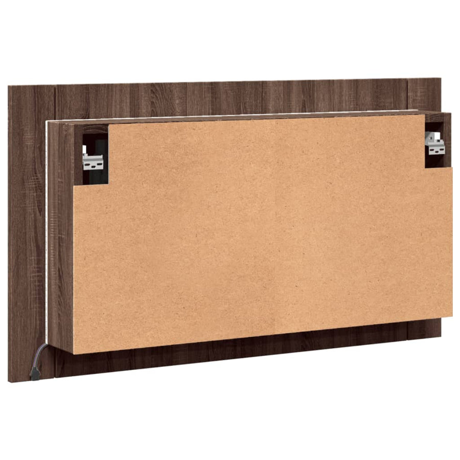 Badkamerkast Met Spiegel Led 80X2X45 Acryl Bruineikenkleurig bruin eikenkleur