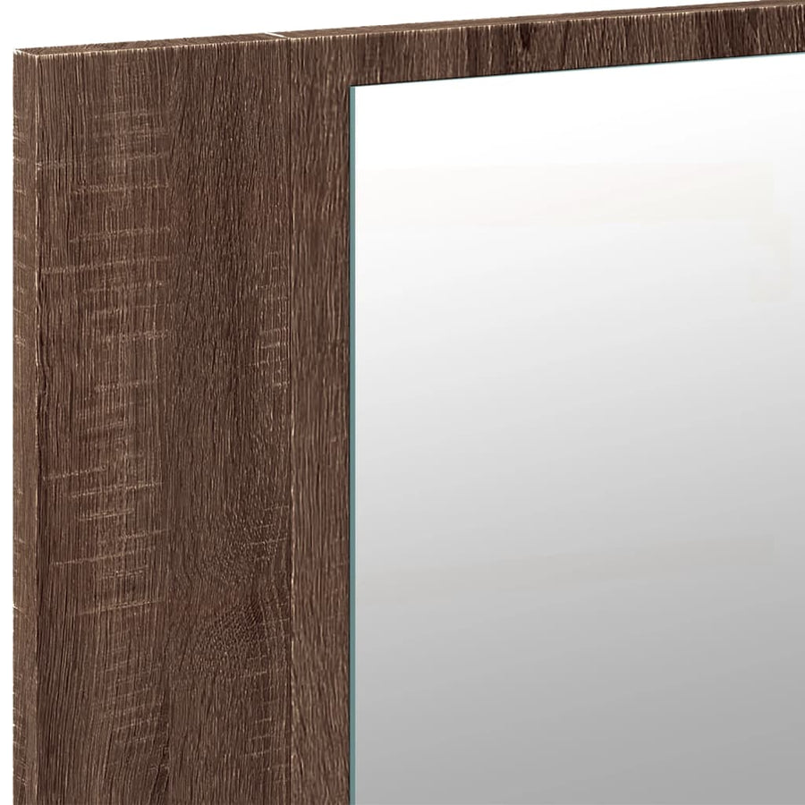 Badkamerkast Met Spiegel Led 80X2X45 Acryl Bruineikenkleurig bruin eikenkleur