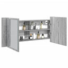 Bathroom cabinet with mirror and LED 100x12x45 cm grey Sonoma oak