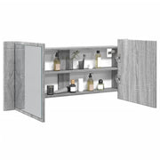 Badkamerkast spiegel LED 100x12x45 cm grijs sonoma eiken