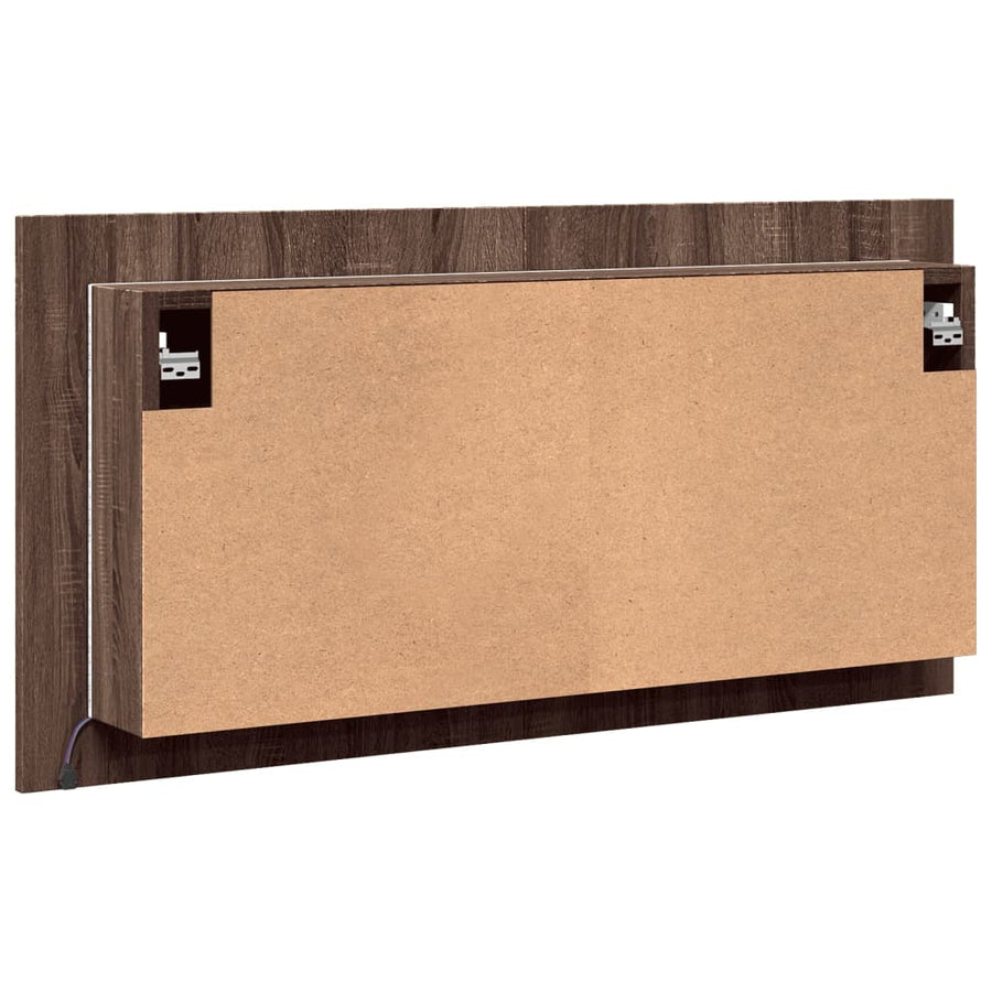Badkamerkast Met Spiegel En Led 90X2X45 Acryl Bruineikenkleur bruin eikenkleur