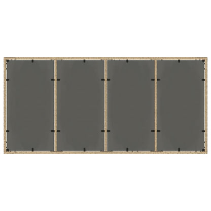 Tuintafel met glazen blad 190x90x75 cm poly rattan beige