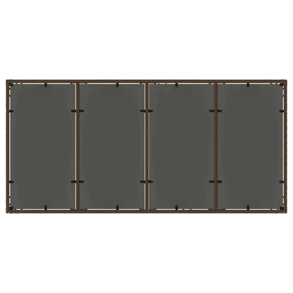 Tuintafel met glazen blad 190x90x75 cm poly rattan bruin