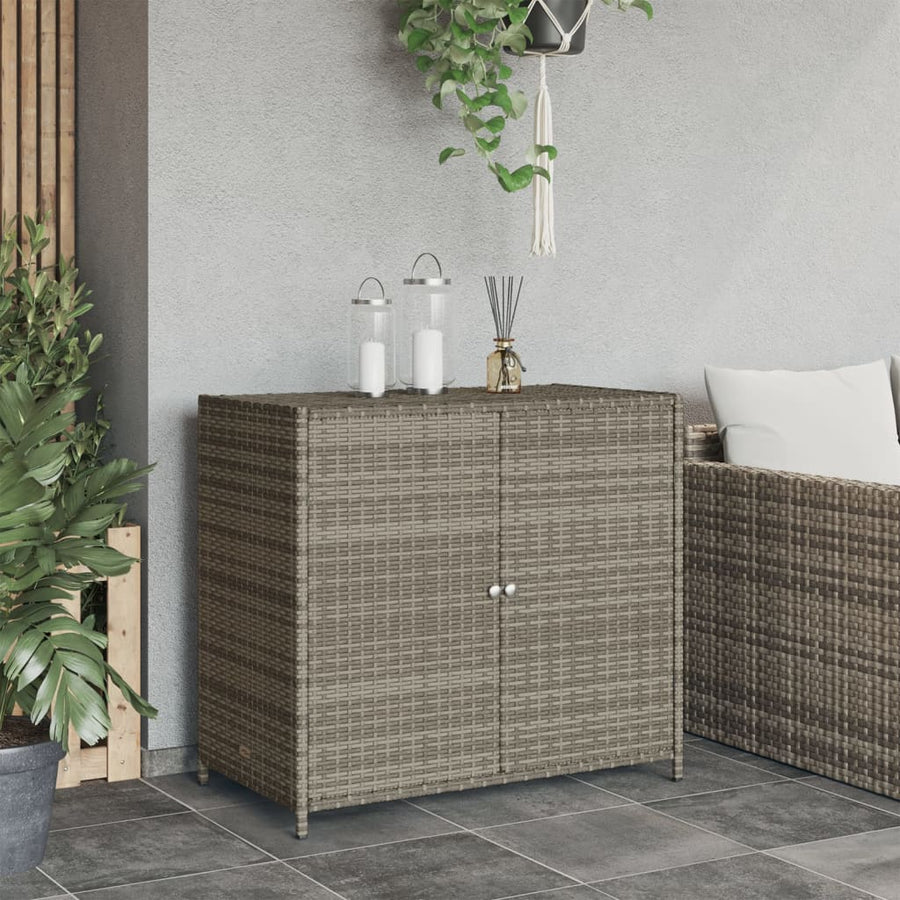 Tuinkast 83X45X76 Cm Poly Rattan Grijs