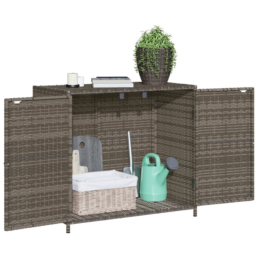 Tuinkast 83X45X76 Cm Poly Rattan Grijs