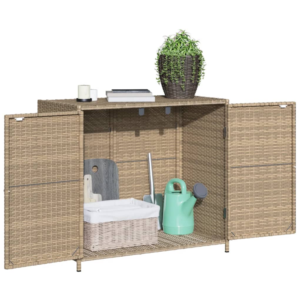 Tuinkast 83X45X76 Cm Poly Rattan Beige