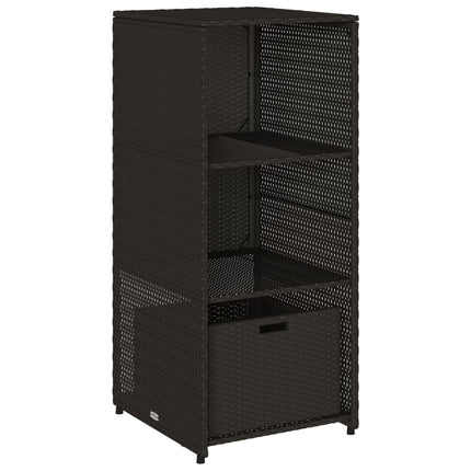 Tuinkast 50X55X115 Cm Poly Rattan Zwart