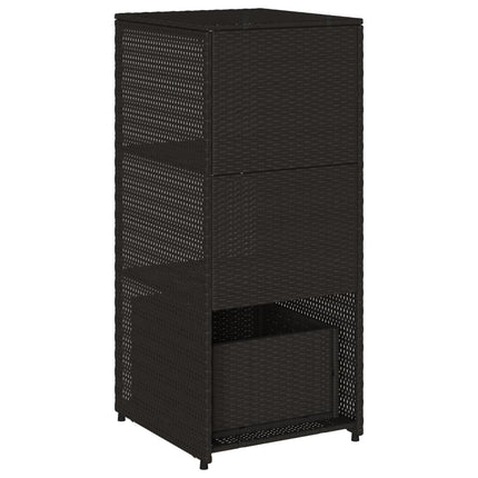 Tuinkast 50X55X115 Cm Poly Rattan Zwart