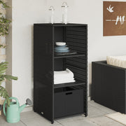 Tuinkast 50x55x115 cm poly rattan zwart wandmontage