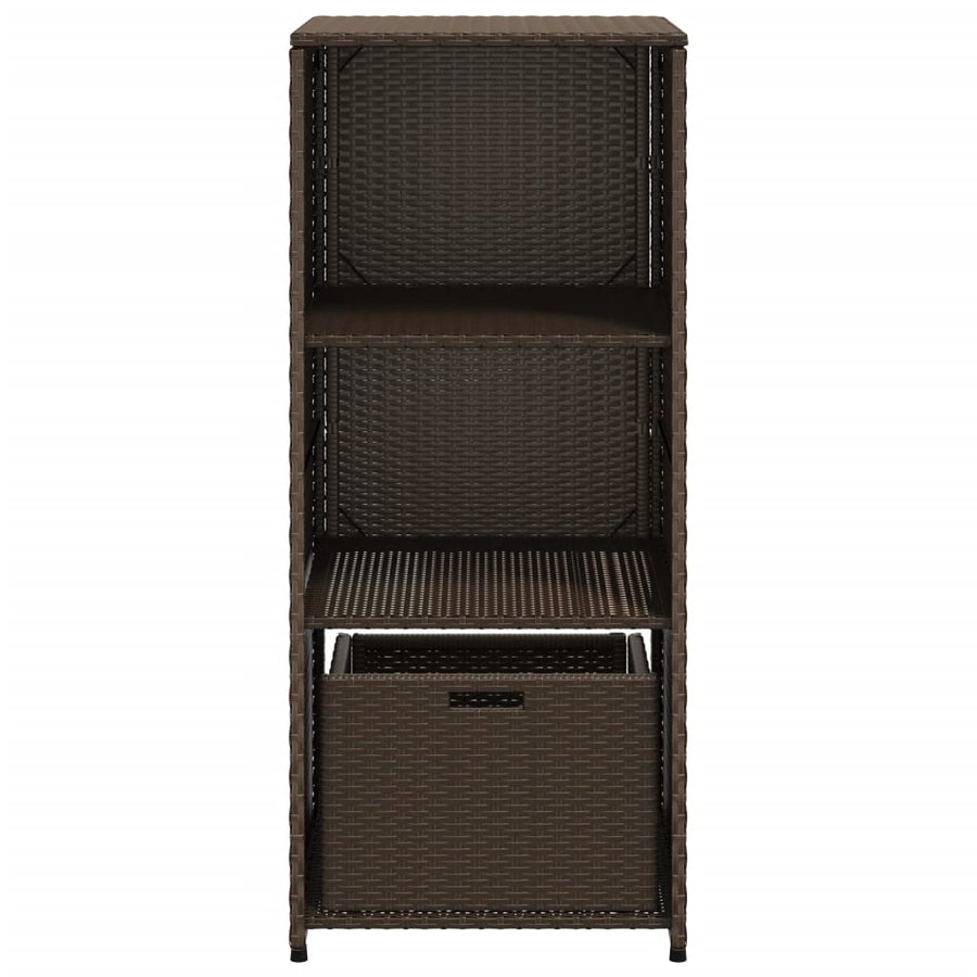 Tuinkast 50X55X115 Cm Poly Rattan Bruin
