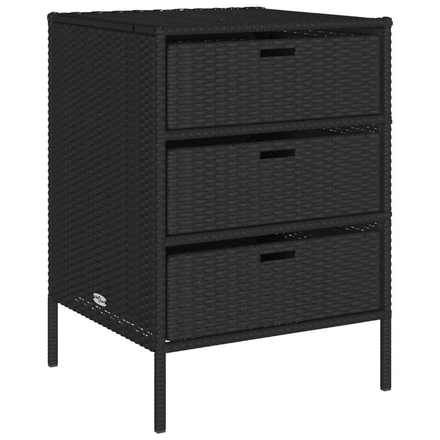 Tuinkast Poly Rattan 55 x 59 x 80 cm Zwart