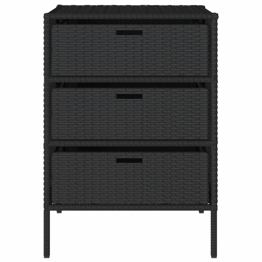 Tuinkast Poly Rattan 55 x 59 x 80 cm Zwart