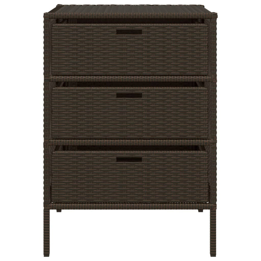 Tuinkast Poly Rattan 55 x 59 x 80 cm Bruin