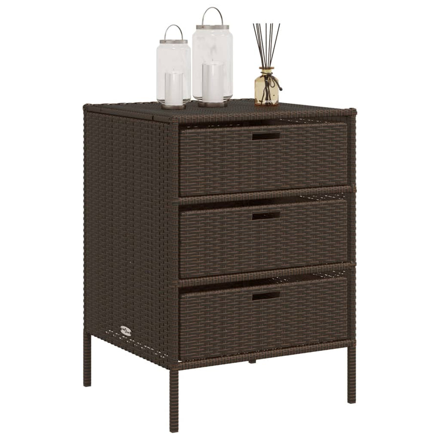 Tuinkast Poly Rattan 55 x 59 x 80 cm Bruin