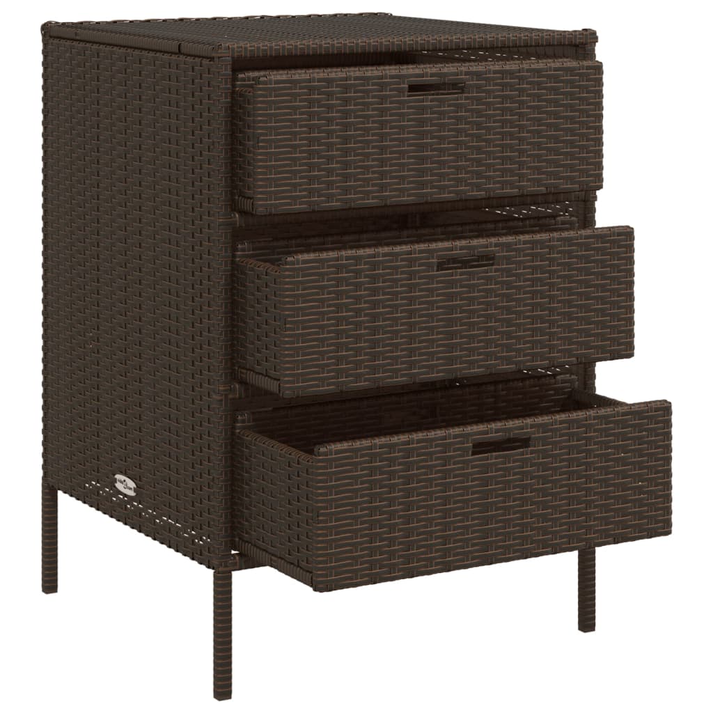 Tuinkast Poly Rattan 55 x 59 x 80 cm Bruin
