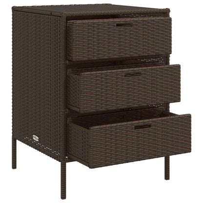 Tuinkast Poly Rattan 55 x 59 x 80 cm Bruin