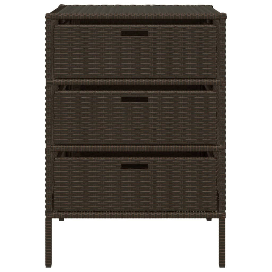 Tuinkast Poly Rattan 55 x 59 x 80 cm Bruin