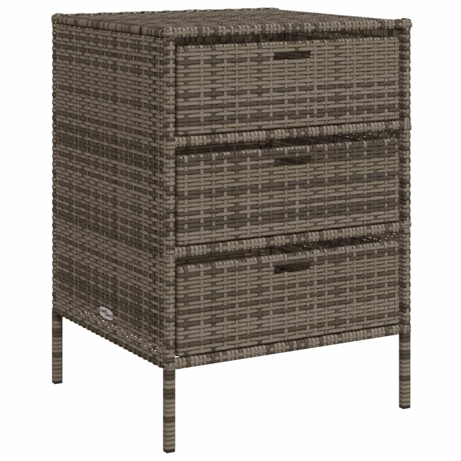 Tuinkast Poly Rattan 55 x 59 x 80 cm Grijs