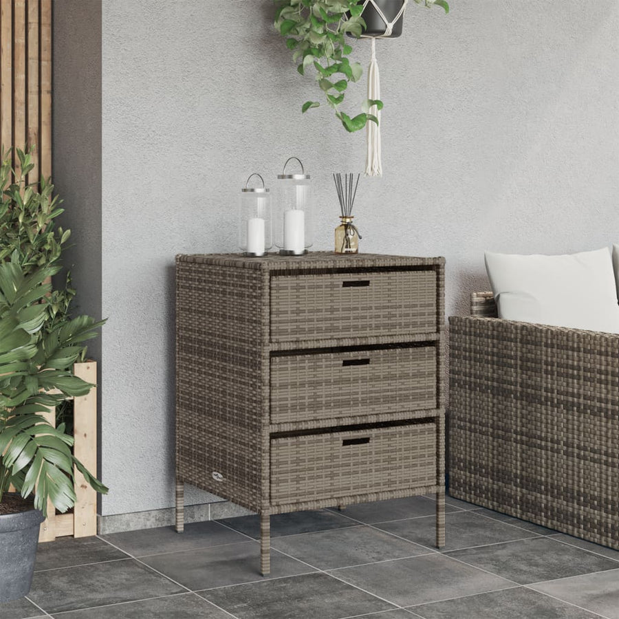 Tuinkast Poly Rattan 55 x 59 x 80 cm Grijs