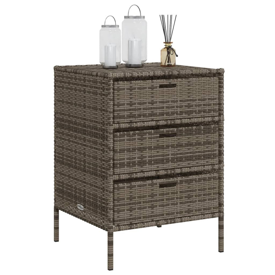 Tuinkast Poly Rattan 55 x 59 x 80 cm Grijs
