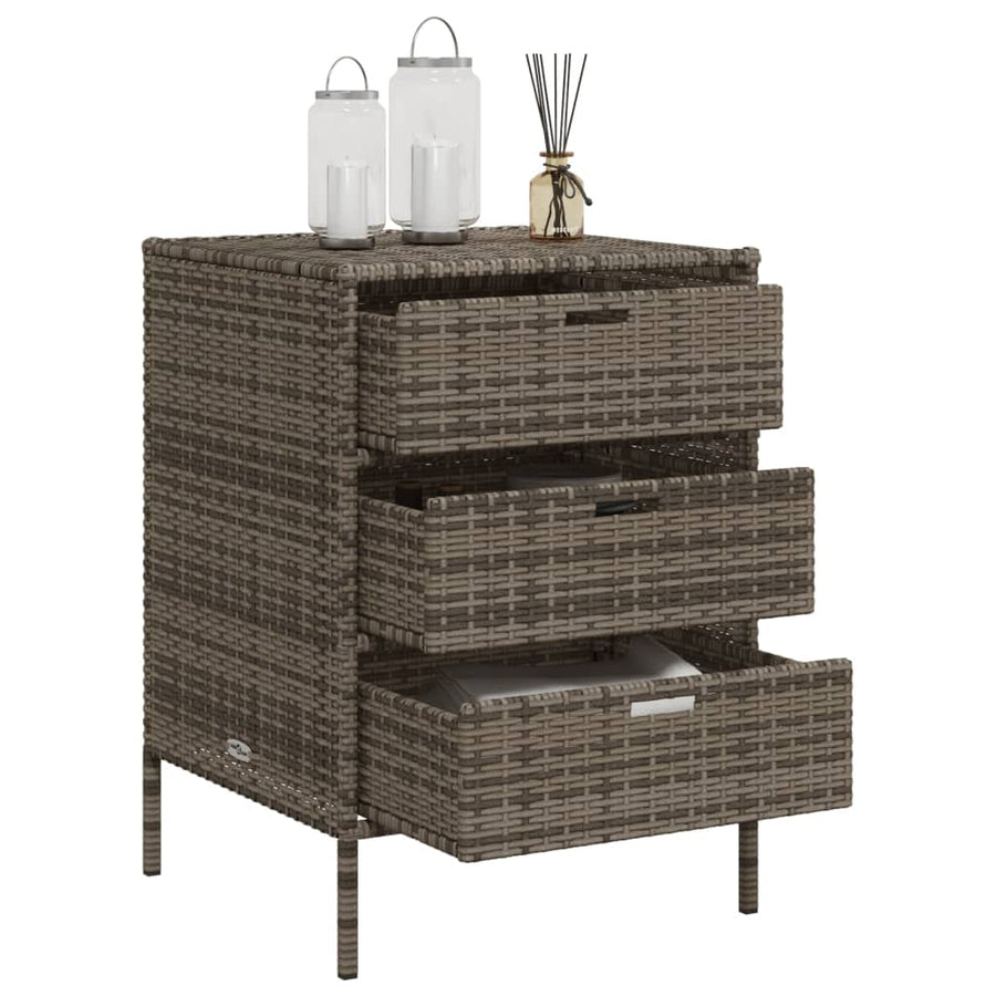 Tuinkast Poly Rattan 55 x 59 x 80 cm Grijs