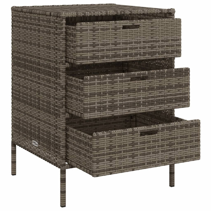Tuinkast Poly Rattan 55 x 59 x 80 cm Grijs