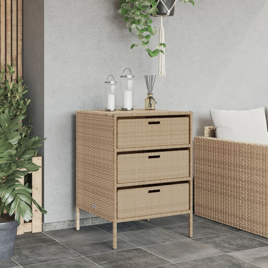 Tuinkast Poly Rattan 55 x 59 x 80 cm Beige