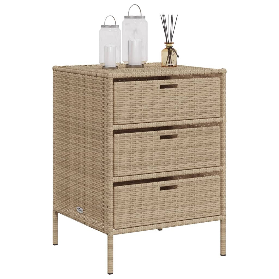 Tuinkast Poly Rattan 55 x 59 x 80 cm Beige