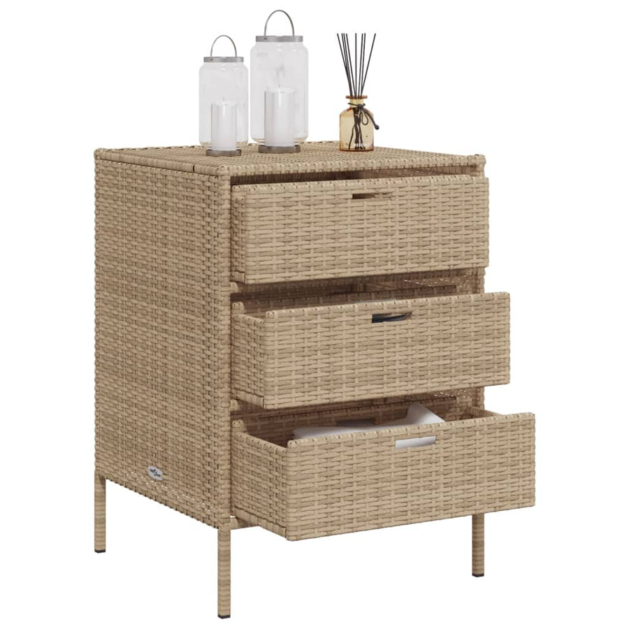 Tuinkast Poly Rattan 55 x 59 x 80 cm Beige