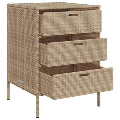 Tuinkast Poly Rattan 55 x 59 x 80 cm Beige