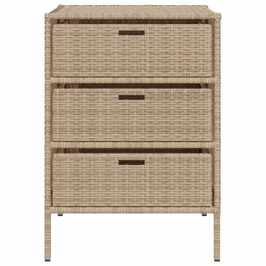 Tuinkast Poly Rattan 55 x 59 x 80 cm Beige