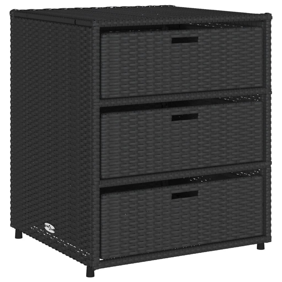 Tuinkast Poly Rattan 55 x 59 x 69 cm Zwart