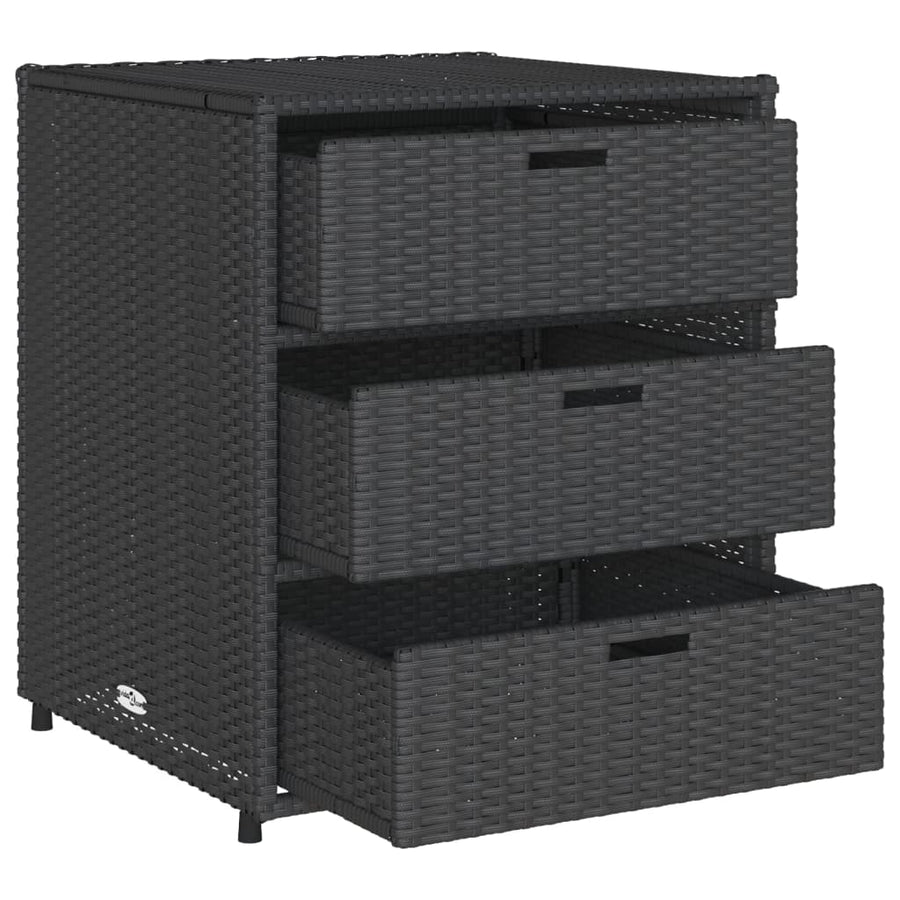 Tuinkast Poly Rattan 55 x 59 x 69 cm Zwart