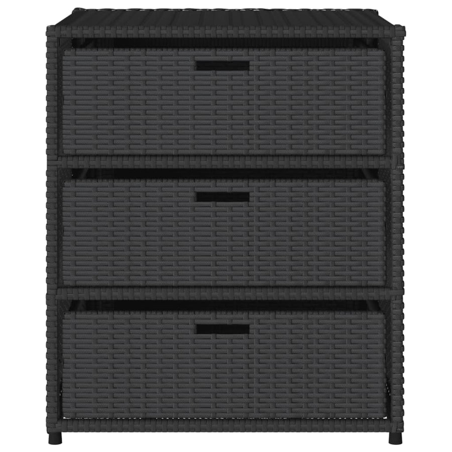 Tuinkast Poly Rattan 55 x 59 x 69 cm Zwart
